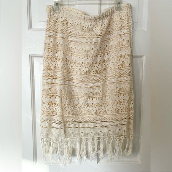 Chicos Lace Fringe Skirt - Picture 1 of 5
